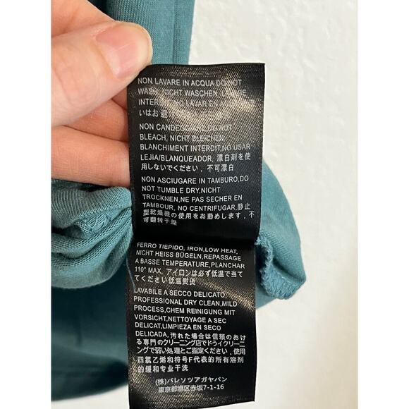 Balenciaga Cotton Interlock BB Puff Logo Print Basic Tee Teal Womens Medium - Picture 8 of 10